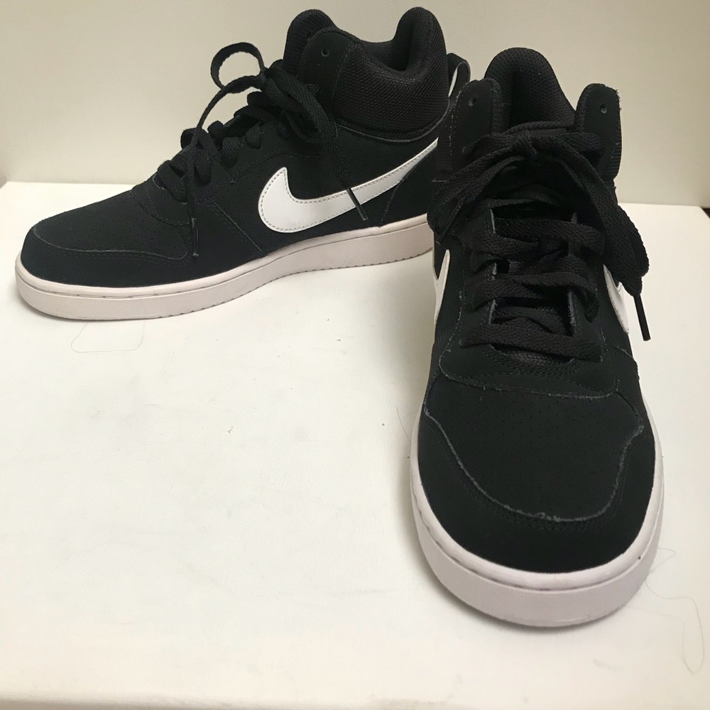 NIKE Black & White Court Borough Mid Sneakers - Picture 8 of 8